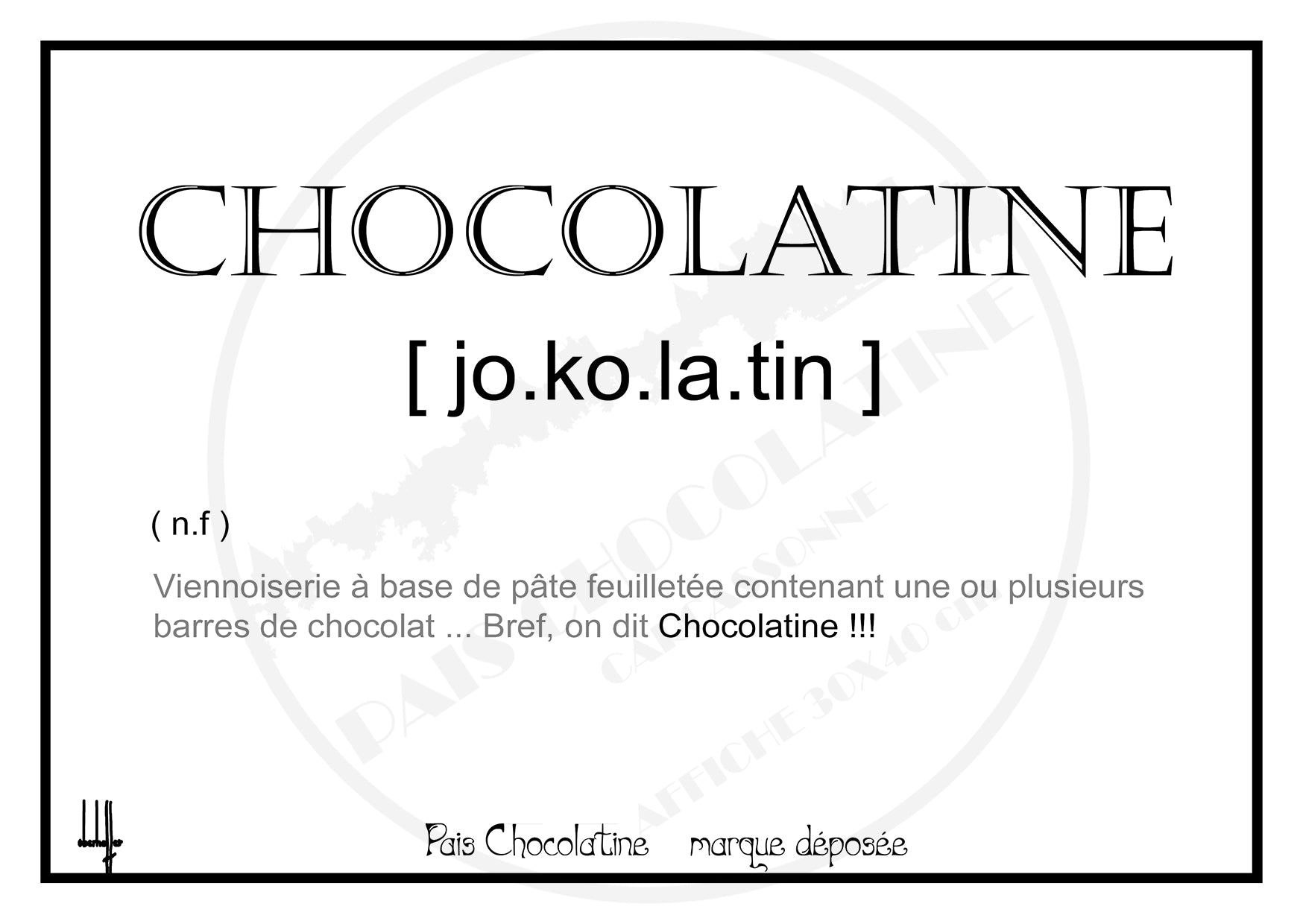 "Chocolatine" – Une Affiche Gourmande et Engagée