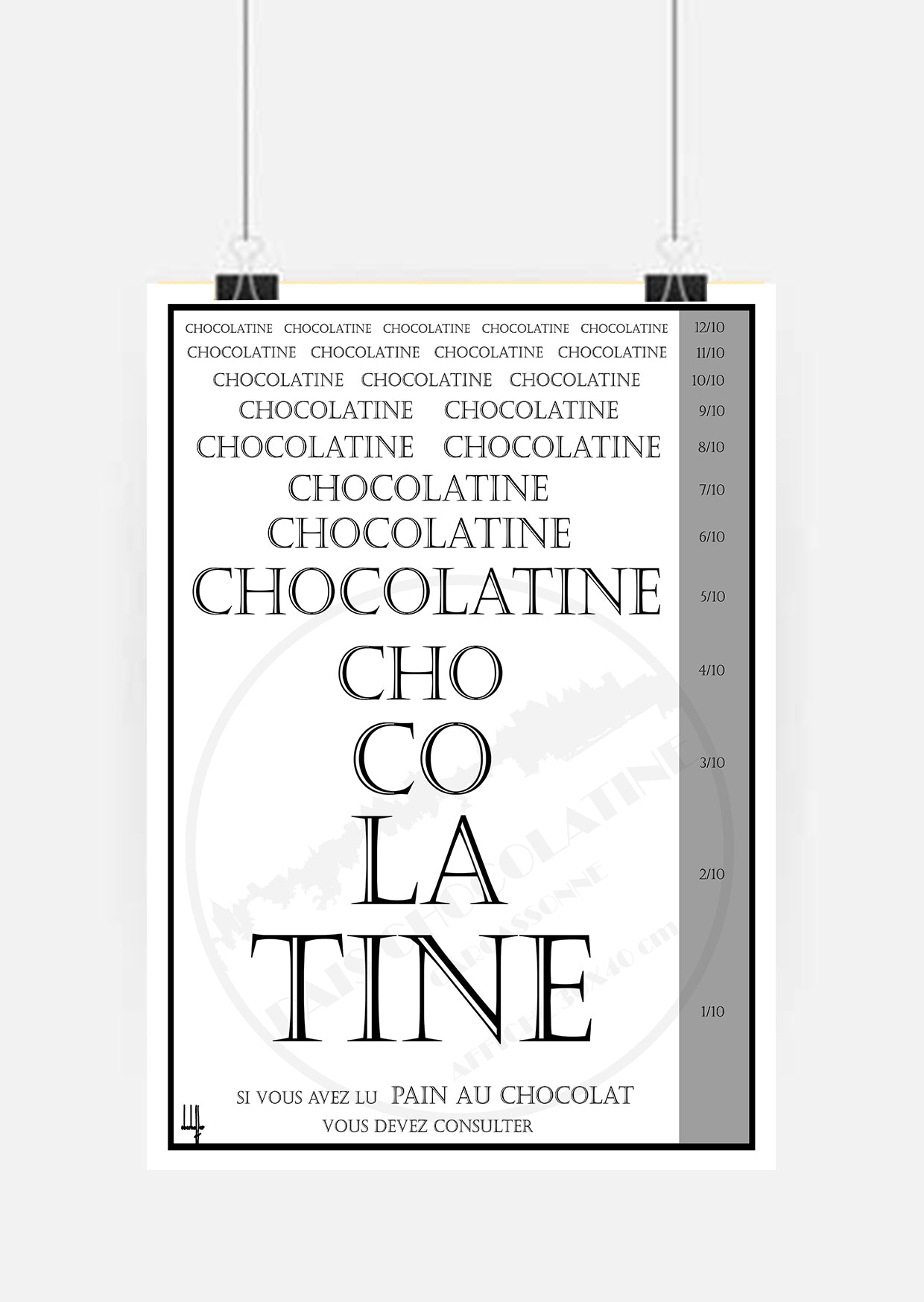 Affiche "Test de Vue Chocolatine" – L'Œil du Vrai Gourmand